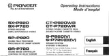 PIONEER SX-P920 SX-P720 CT-P920WR CT-P720WR MUSIC SYSTEM OPERATING INSTRUCTIONS MODE D'EMPLOI 82 PAGES ENG FRANC