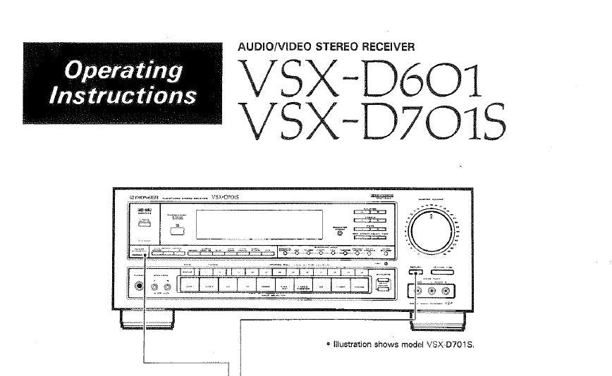 PIONEER VSX-D601 VSX-D701S AV STEREO RECEIVER OPERATING INSTRUCTIONS 41 PAGES ENG