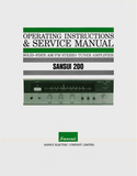 SANSUI 200 SOLID STATE OPERATING INSTRUCTIONS AND SERVICE MANUAL AM/FM STEREO TUNER AMPLIFIER