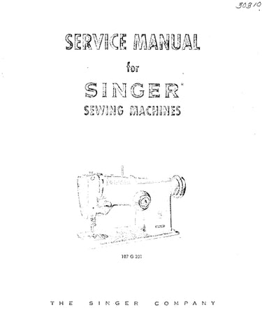 SINGER 107G201 SEWING MACHINE SERVICE MANUAL 13 PAGES ENG