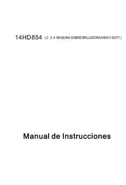SINGER 14HD854 SEWING MACHINE MANUAL DE INSTRUCCIONES 54 PAGES ESP