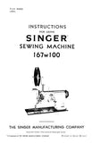 SINGER 167W100 SEWING MACHINE INSTRUCTIONS 8 PAGES ENG
