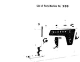 SINGER 239 SEWING MACHINE LIST OF PARTS 5 PAGES ENG