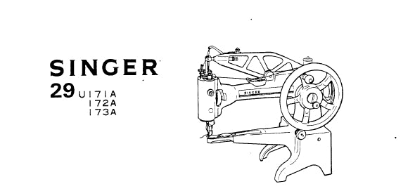 SINGER 29U171A 29U172A 29U173A SEWING MACHINE MACHINE PARTS CHART 8 PAGES ENG (Copy)