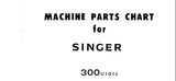 SINGER 300U101A SEWING MACHINE MACHINE PARTS CHART 8 PAGES ENG