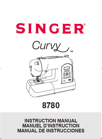 SINGER 8780 CURVY SEWING MACHINE INSTRUCTION MANUAL 95 PAGES ENG FRANC ESP