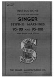 SINGER 95-80 95-100 SEWING MACHINE INSTRUCTION MANUAL 28 PAGES ENG