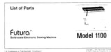 SINGER FUTURA 1100 SEWING MACHINE LIST OF PARTS 27 PAGES ENG