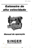 SINGER VF-3500 GALONEIRA DE ALTA VELOCIDADE MANUAL DE OPERACAO 11 PAGINA PT