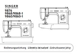 SINGER 9876 9868 9868-1 9860 9860-1 NAHMASCHINE/MACCHINA DA CUCIRE/NAAIMACHINE BEDIENUNGSANLEITUNG/LIBRETO ISTRUZIONI GEBRUIKSAANWIJZING 27 SEITE DEUT ITAL NL