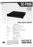 SONY SE-P900 STEREO ACOUSTIC EQUALIZER SERVICE MANUAL INC SCHEM DIAGS 17 PAGES ENG