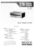 SONY STR-313L FM AM PROGRAM RECEIVER SERVICE MANUAL INC SCHEM DIAGS 20 PAGES ENG