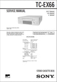 SONY TC-EX66 STEREO CASSETTE DECK SERVICE MANUAL INC SCHEM DIAGS 29 PAGES ENG