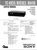 SONY TC-RX55 TC-RX55ES TC-RX410 STEREO CASSETTE DECK SERVICE MANUAL INC SCHEM DIAGS 21 PAGES ENG