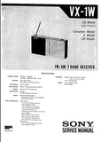 SONY VX-1W FM AM 2 BAND RECEIVER SERVICE MANUAL INC SCHEM DIAGS 15 PAGES ENG