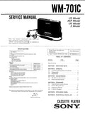 SONY WM-701C CASSETTE PLAYER SERVICE MANUAL INC SCHEM DIAGS 16 PAGES ENG