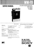 SONY WM-F9 FM AM STEREO CASSETTE PLAYER SERVICE MANUAL INC SCHEM DIAGS 26 PAGES ENG
