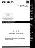 AIWA CSD-EL50 CD STEREO RADIO CASSETTE RECORDER SERVICE MANUAL INC PCBS SCHEM DIAGS AND PARTS LIST 36 PAGES ENG