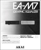 AKAI EA-M7 STEREO GRAPHIC EQUALIZER OPERATOR'S MANUAL INC CONN DIAGS AND TRSHOOT GUIDE 13 PAGES ENG FRANC