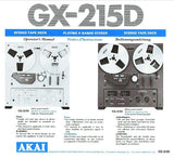 AKAI GX-215D STEREO REEL TO REEL TAPE RECORDER OPERATOR'S MANUAL INC CONN DIAGS 16 PAGES ENG FRANC DEUT