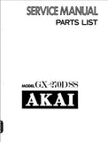 AKAI GX-270D-SS 4 CHANNEL REEL TO REEL STEREO TAPE DECK SERVICE MANUAL INC SCHEMS PCBS AND PARTS LIST 56 PAGES ENG
