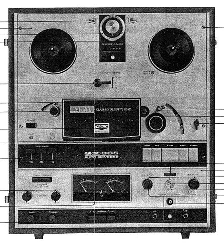 AKAI GX-365 GX-365D REEL TO REEL STEREO TAPE RECORDER PARTS LIST 14 PAGES ENG