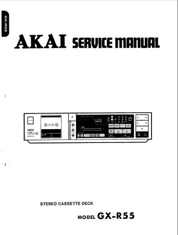 AKAI GX-R55 STEREO CASSETTE TAPE DECK SERVICE MANUAL INC SCHEMS PCBS AND PARTS LIST 44 PAGES ENG