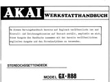 AKAI GX-R88 STEREOCASSETTENDECK WERKSTATTHANDBUCH 17 PAGES DEUTSCH