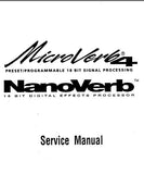 ALESIS MICROVERB 4 PRESET PRE PROGRAMMABLE 18 BIT SIGNAL PROCESSING NANOVERB 18 BIT DIGITAL EFFECTS PROCESSOR SERVICE MANUAL INC PCBS SCHEM DIAGS AND PARTS LIST 38 PAGES ENG