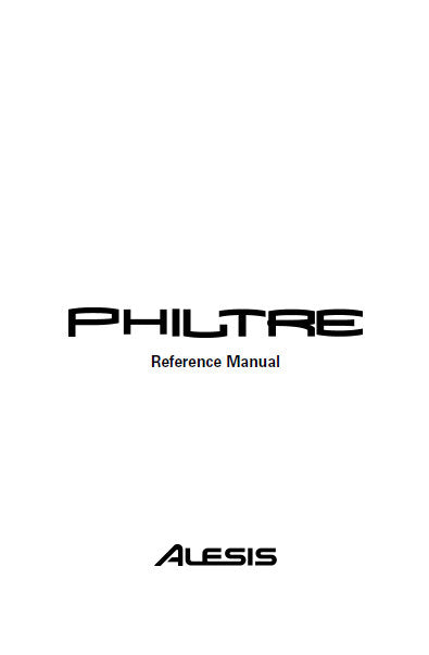 ALESIS PHILTRE MODFX EFFECTS BOX REFERENCE MANUAL 57 PAGES ENG