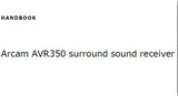 ARCAM DIVA AVR350 SURROUND SOUND RECEIVER HANDBOOK INC CONN DIAGS AND TRSHOOT GUIDE 48 PAGES ENG