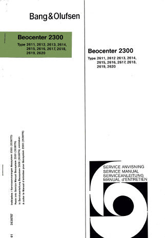 BEOCENTER 2300 TYPE 2611 2412 2413 2614 2615 2616 2617 2618 2619 2620 FM AM RECEIVER CD TAPE DECK MANUEL D'ENTRETIEN DIAGRAMMES SCHEMATIQUES 7 PAGES DANSK ENG DEUT FRANC