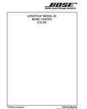 BOSE LIFESTYLE MODEL 20 MUSIC CENTER CD-20 SERVICE MANUAL INC BLK DIAGS TRSHOOT GUIDE TRSHOOT WAVEFORMS PWR SUPPLY SCHEM DIAG PCB'S AND PARTS LIST 96 PAGES ENG