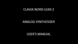 CLAVIA NORD LEAD 2 ANALOG SYNTHESIZER USER'S MANUAL 114 PAGES ENG