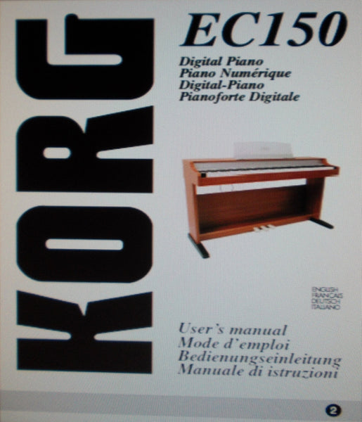 EC150 DIGITAL PIANO USER'S MANUAL INC CONN DIAGS AND TRSHOOT GUID
