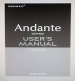 KURZWEIL ANDANTE CUP-120 DIGITAL PIANO USER'S MANUAL 28 PAGES ENG