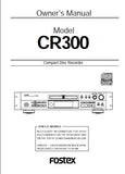 FOSTEX CR300 CD RECORDER OWNER'S MANUAL 48 PAGES ENG