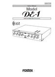 FOSTEX DE-1 20 BIT DUAL MULTI EFFECT PROCESSORS OWNER'S MANUAL 20 PAGES ENG