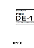 FOSTEX DE-1 20 BIT DUAL MULTI EFFECT PROCESSORS SERVICE MANUAL INC PCBS SCHEM DIAGS AND PARTS LIST 20 PAGES ENG