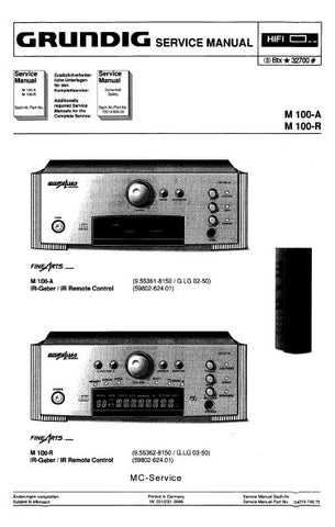 GRUNDIG M 100-A M 100-R RECEIVER SERVICE MANUAL INC PCBS SCHEM DIAGS AND PARTS LIST 40 PAGES ENG DEUT