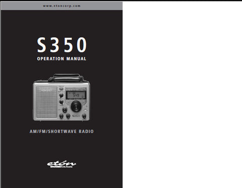 GRUNDIG S350 ETON AM FM SHORTWAVE RADIO OPERATION MANUAL 42 PAGES ENG FRANC DEUT