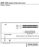 HARMAN KARDON AVR140 AV RECEIVER OWNER'S MANUAL INC CONN DIAGS AND TRSHOOT GUIDE 46 PAGES ENG