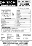 HITACHI HRD-MD50 STEREO TUNER AMPLIFIER DOUBLE CASSETTE RECORDER SERVICE MANUAL INC BLK DIAG PCBS SCHEM DIAGS AND PARTS LIST 56 PAGES ENG DEUT FRANC