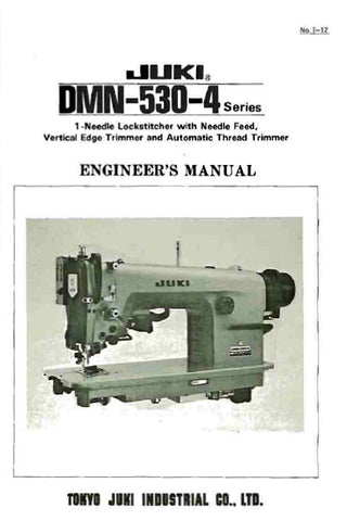JUKI DMN-530-4 SEWING MACHINE ENGINEERS MANUAL BOOK 50 PAGES ENG