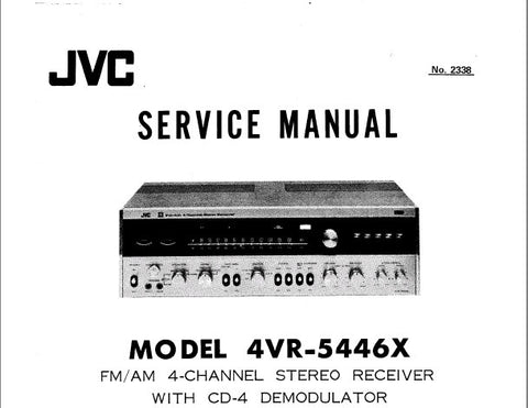 JVC 4VR-5446X FM AM 4 CHANNEL STEREO RECEIVER SERVICE MANUAL INC BLK DIAG SCHEMS PCBS AND PARTS LIST 35 PAGES ENG