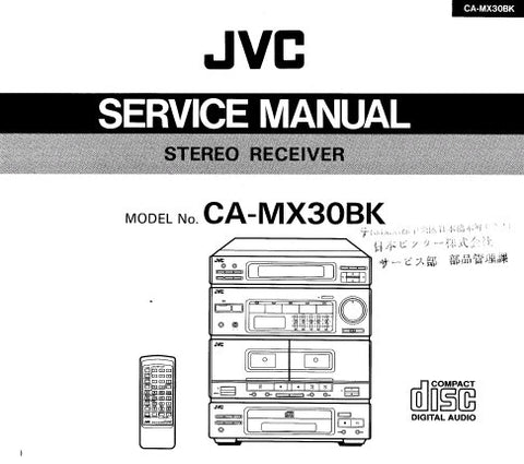 JVC CA-MX30BK STEREO RECEIVER SERVICE MANUAL INC TRSHOOT GUIDE BLK DIAG CONN DIAG SCHEM DIAGS PCB'S AND PARTS LIST 138 PAGES ENG