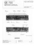KENWOOD GE-730 STEREO GRAPHIC EQUALIZER SERVICE MANUAL INC PCBS SCHEM DIAG AND PARTS LIST 11 PAGES ENG