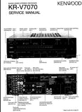 KENWOOD KR-V7070 AV STEREO RECEIVER SERVICE MANUAL INC BLK DIAG PCBS SCHEM DIAG AND PARTS LIST 42 PAGES ENG
