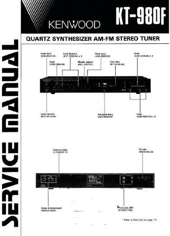 KENWOOD KT-980F QUARTZ SYNTHESIZER AM FM STEREO TUNER SERVICE MANUAL INC BLK DIAG PCBS SCHEM DIAGS AND PARTS LIST 25 PAGES ENG