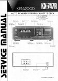KENWOOD KX-747R AUTO REVERSE STEREO CASSETTE DECK SERVICE MANUAL INC BLK AND LEVEL DIAG PCBS SCHEM DIAGS AND PARTS LIST 26 PAGES ENG